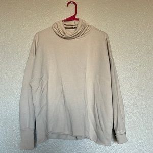 aerie beige cowl neck sweater